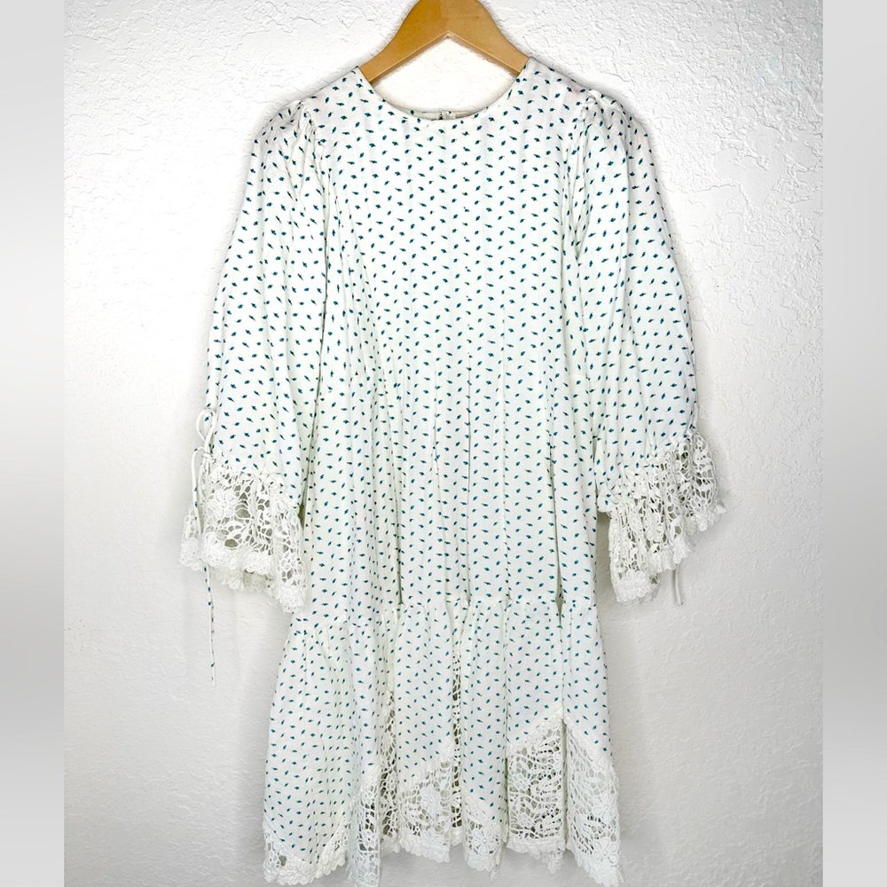 ByTimo Blue flowers and lace dress in size L.